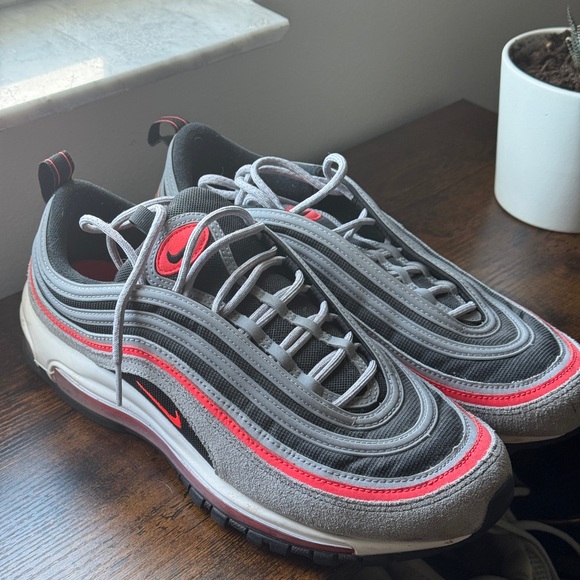 Nike Gray and Red Sneakers with Air Cushioning
